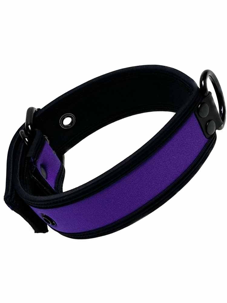 Mister S Neopren Puppy Halsband - purple/schwarz