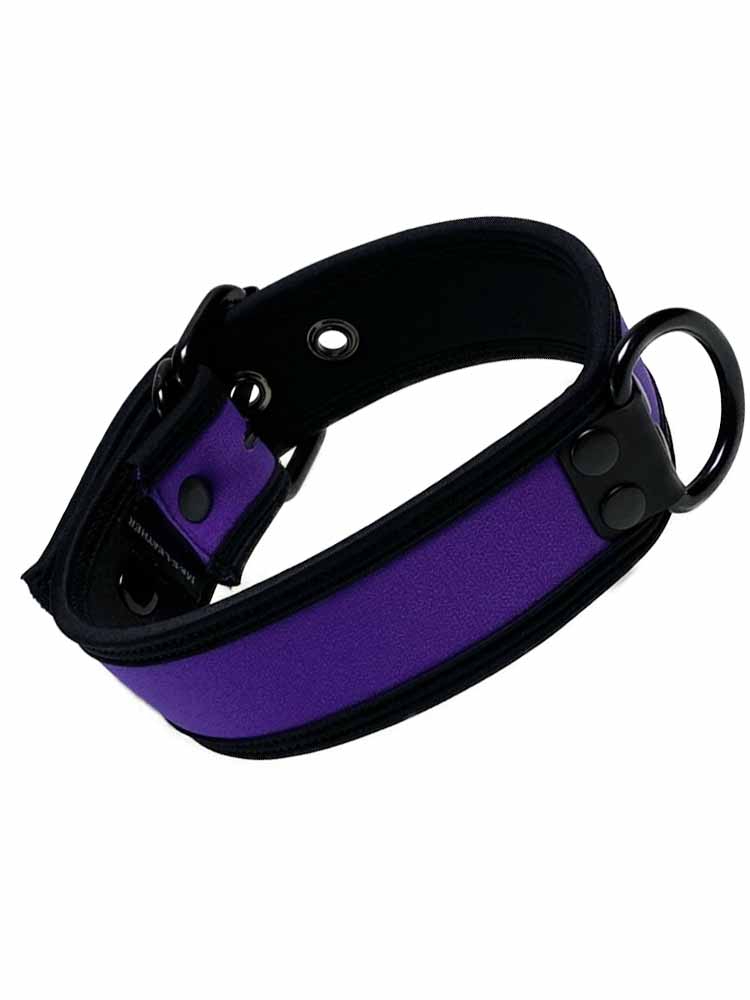 Mister S Neopren Puppy Halsband - purple/schwarz