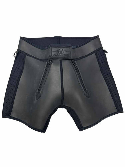Mister S Neopren TRIPLE ZIP BOXER schwarz