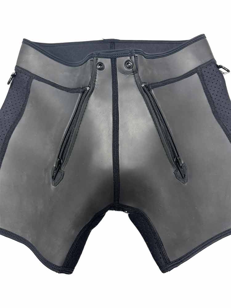Mister S Neopren TRIPLE ZIP BOXER schwarz