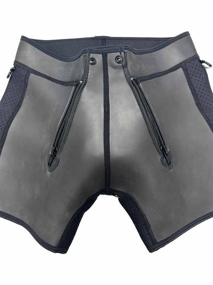 Mister S Neopren TRIPLE ZIP BOXER schwarz