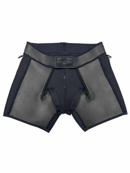 Mister S Neopren TRIPLE ZIP BOXER schwarz