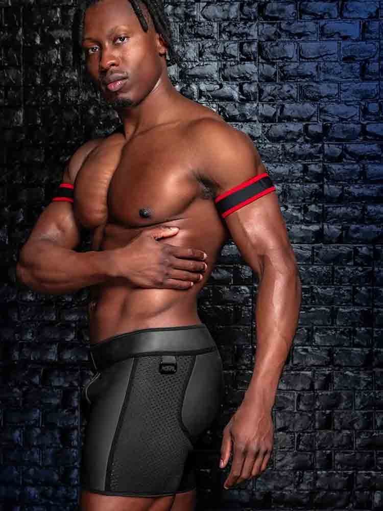 Mister S Neopren TRIPLE ZIP BOXER schwarz
