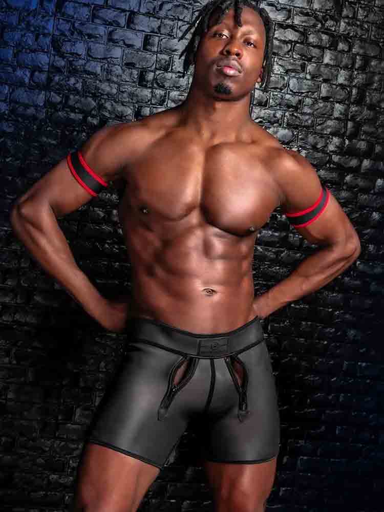 Mister S Neopren TRIPLE ZIP BOXER schwarz
