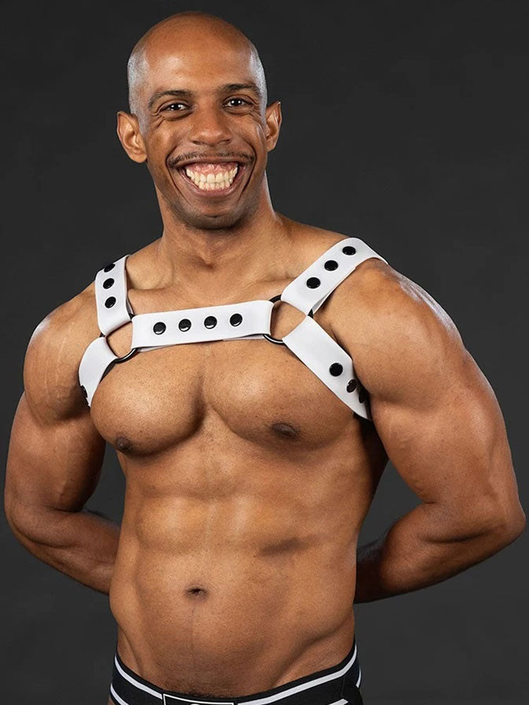 Mister S Silikon Brust Harness weiss