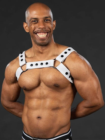 Mister S Silikon Brust Harness weiss