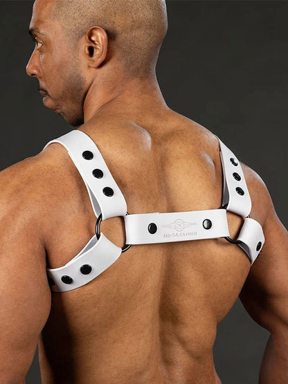 Mister S Silikon Brust Harness weiss