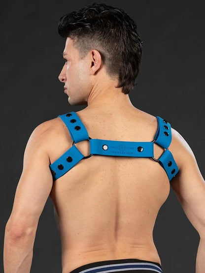 Mister S Silikon Brust Harness blau
