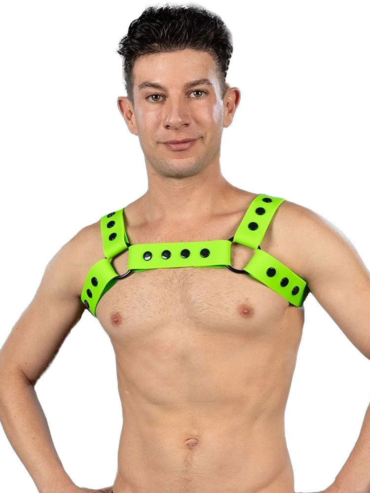 Mister S Silikon Brust Harness lime