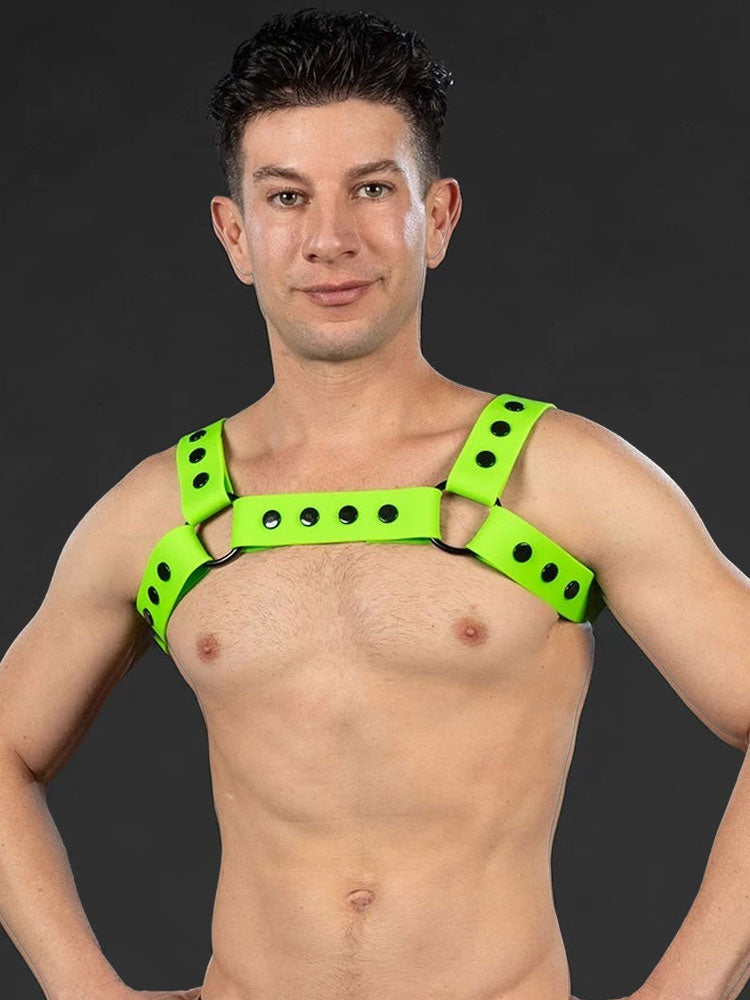 Mister S Silikon Brust Harness lime
