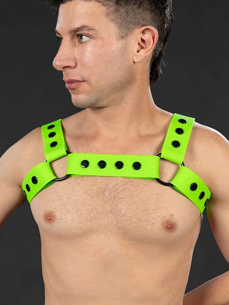 Mister S Silikon Brust Harness lime