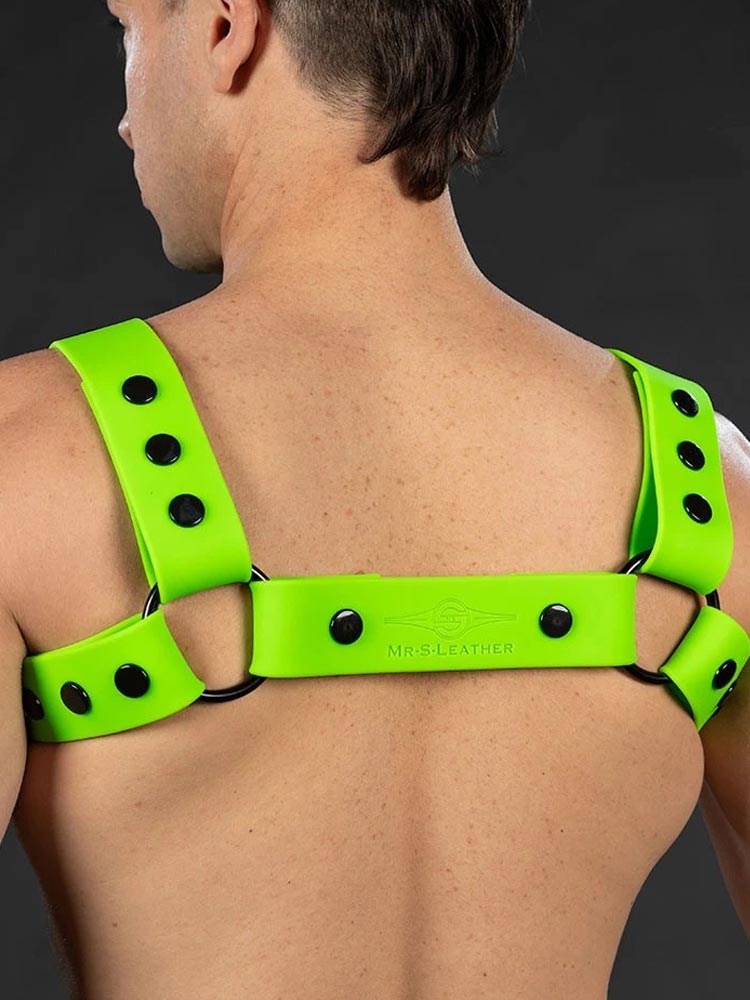 Mister S Silikon Brust Harness lime