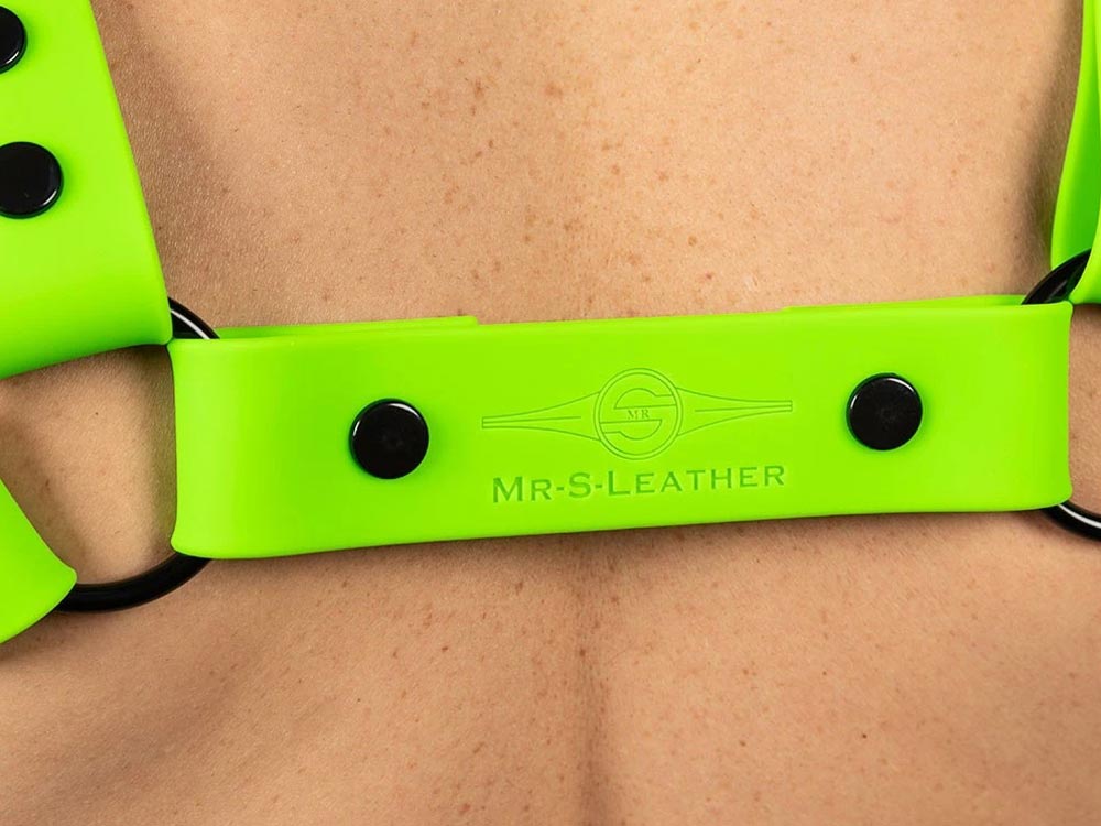Mister S Silikon Brust Harness lime