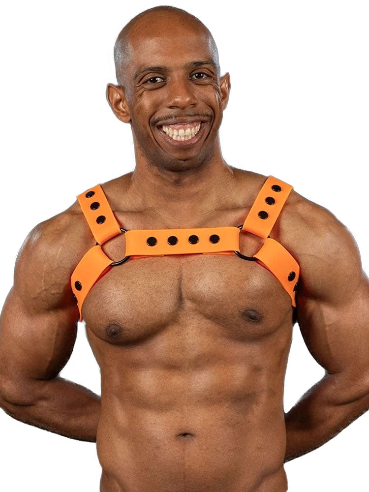 Mister S Silikon Brust Harness orange