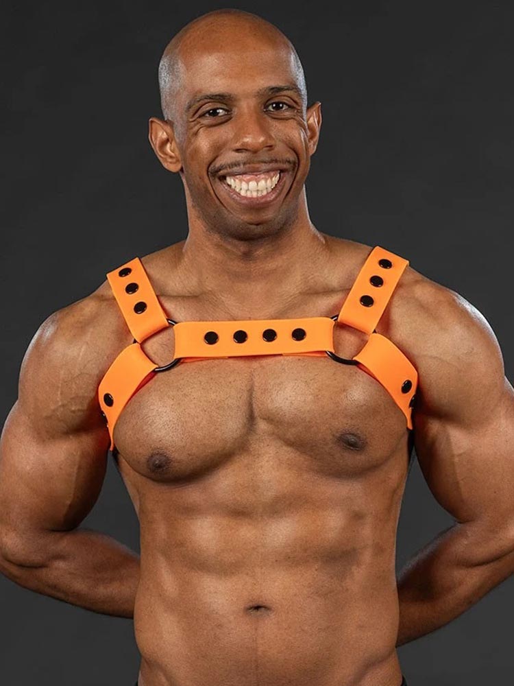 Mister S Silikon Brust Harness orange