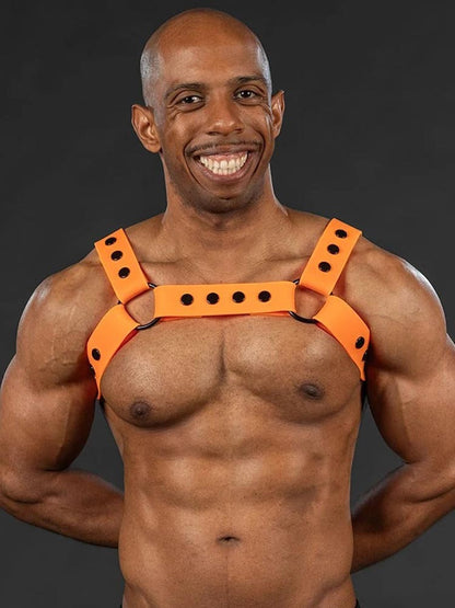 Mister S Silikon Brust Harness orange