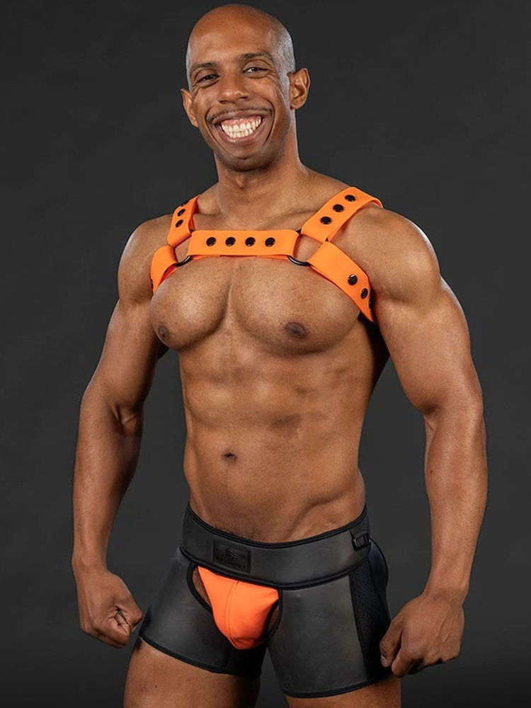 Mister S Silikon Brust Harness orange