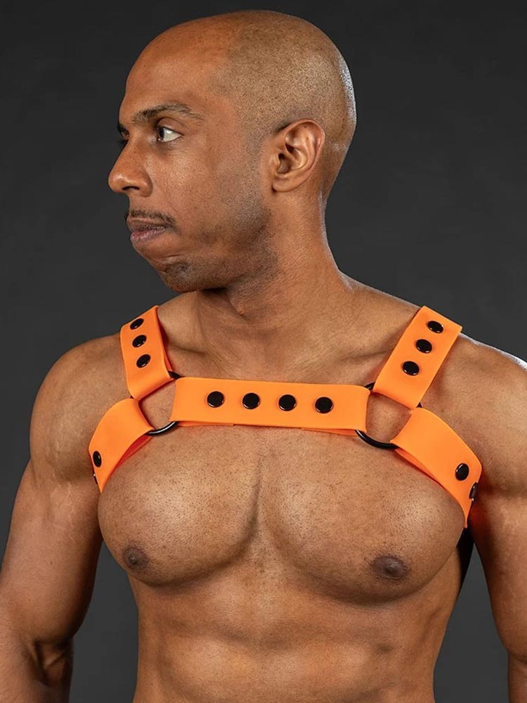 Mister S Silikon Brust Harness orange