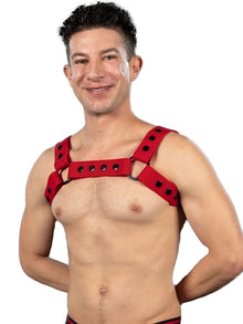 Mister S Silikon Brust Harness rot