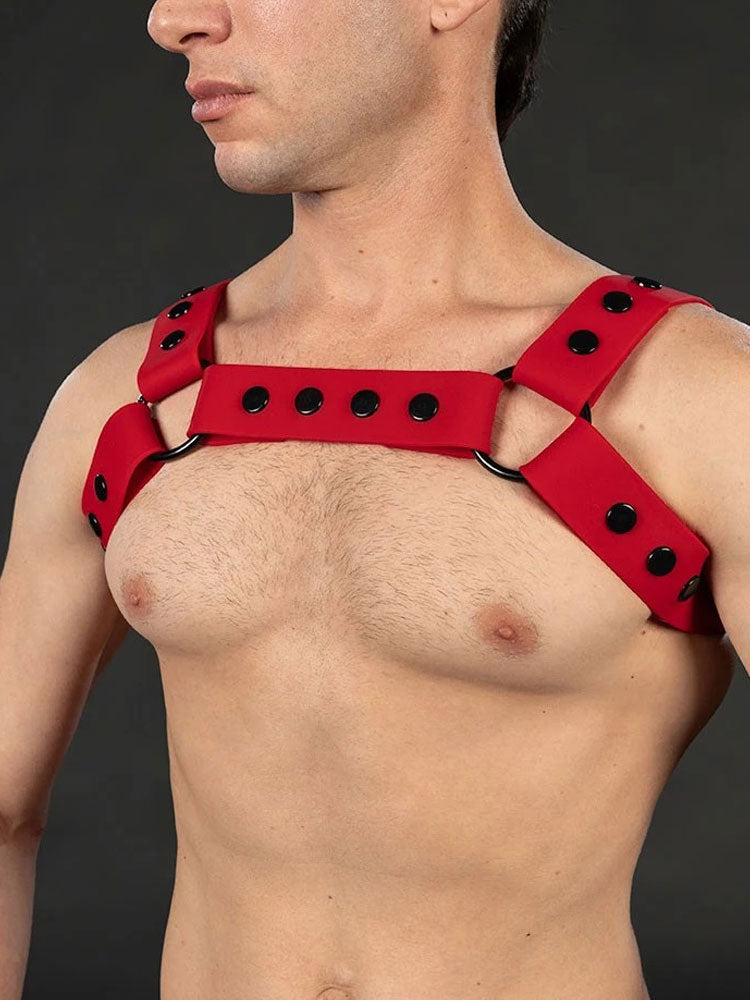 Mister S Silikon Brust Harness rot