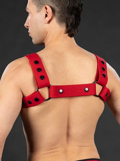 Mister S Silikon Brust Harness rot