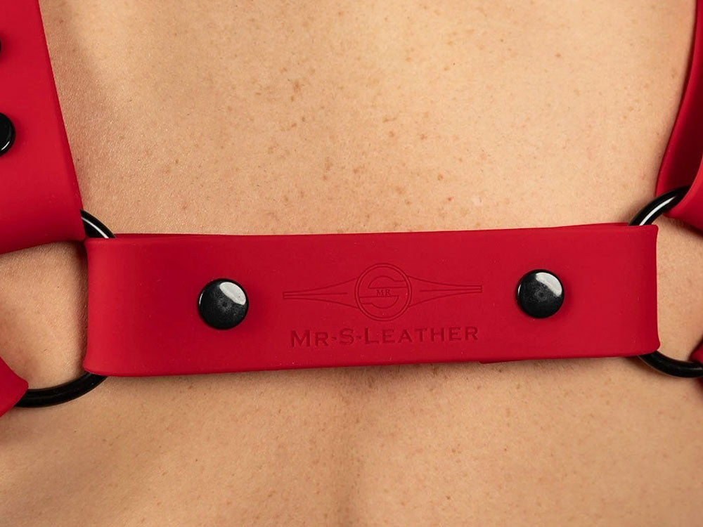 Mister S Silikon Brust Harness rot