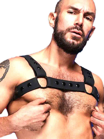 Mister S Silikon Brust Harness schwarz