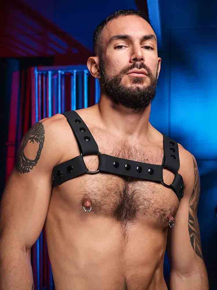 Mister S Silikon Brust Harness schwarz