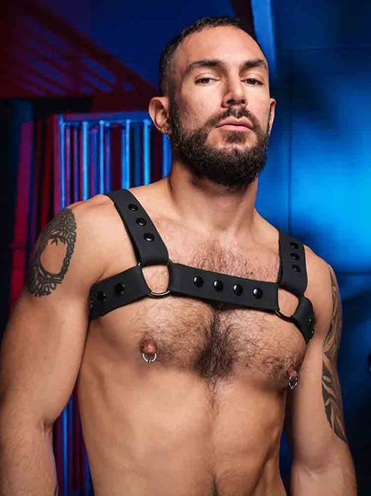 Mister S Silikon Brust Harness schwarz