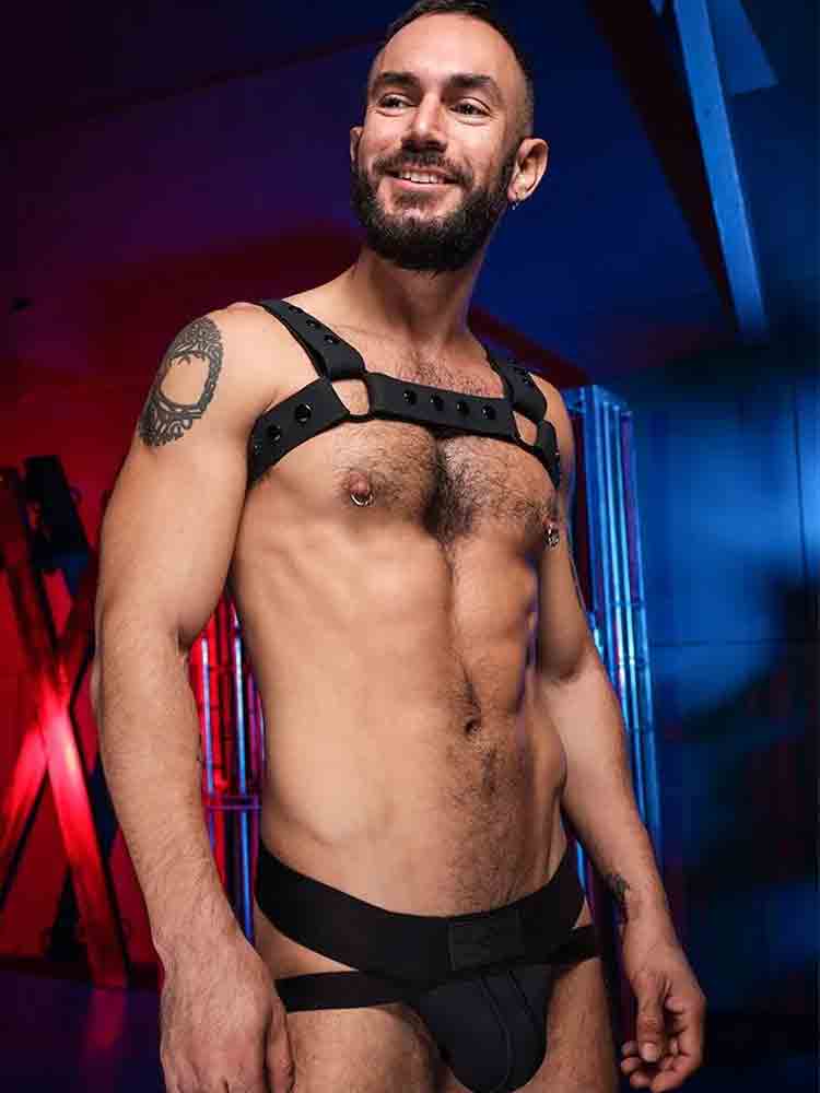 Mister S Silikon Brust Harness schwarz