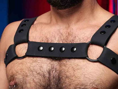 Mister S Silikon Brust Harness schwarz