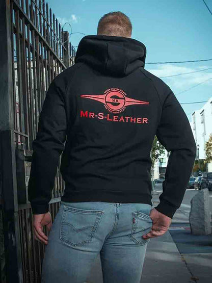 Mister S Logo Zip Front Hoodie schwarz-rot