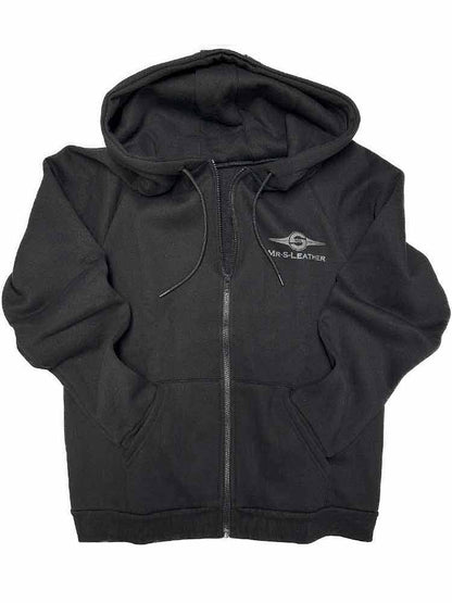 Mister S Logo Zip Front Hoodie schwarz-grau