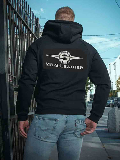 Mister S Logo Zip Front Hoodie schwarz-grau