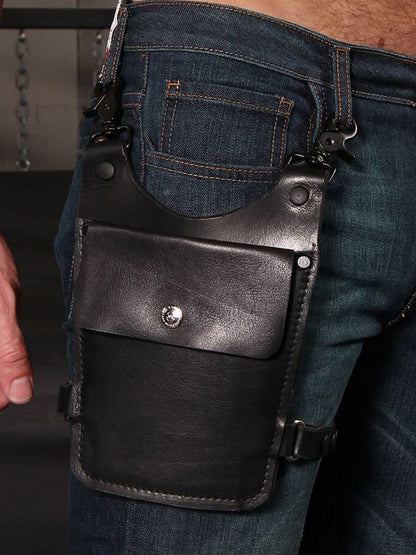 Mister S Leder Oberschenkel-Tasche mit Gurt