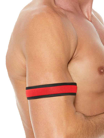 Neopren Bizepsband Oberarmband Klettverschluss rot