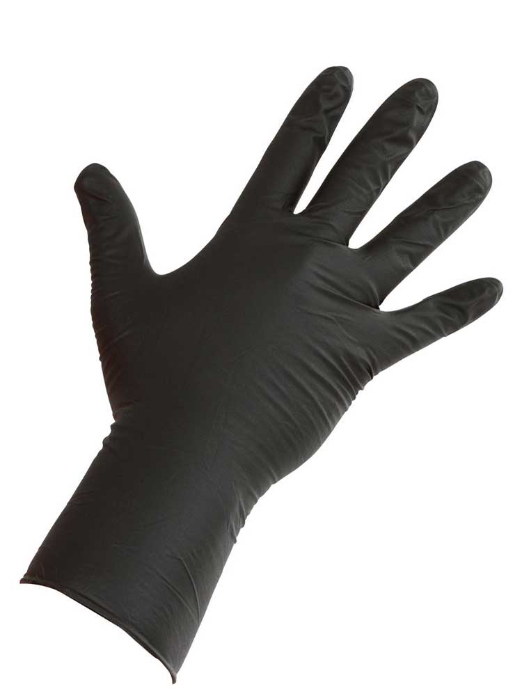Nitril Einmalhandschuhe LONG schwarz MEDIUM