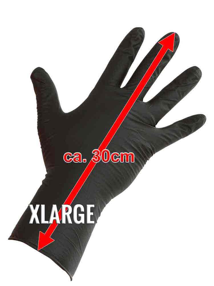 Nitril Einmalhandschuhe LONG schwarz XLARGE