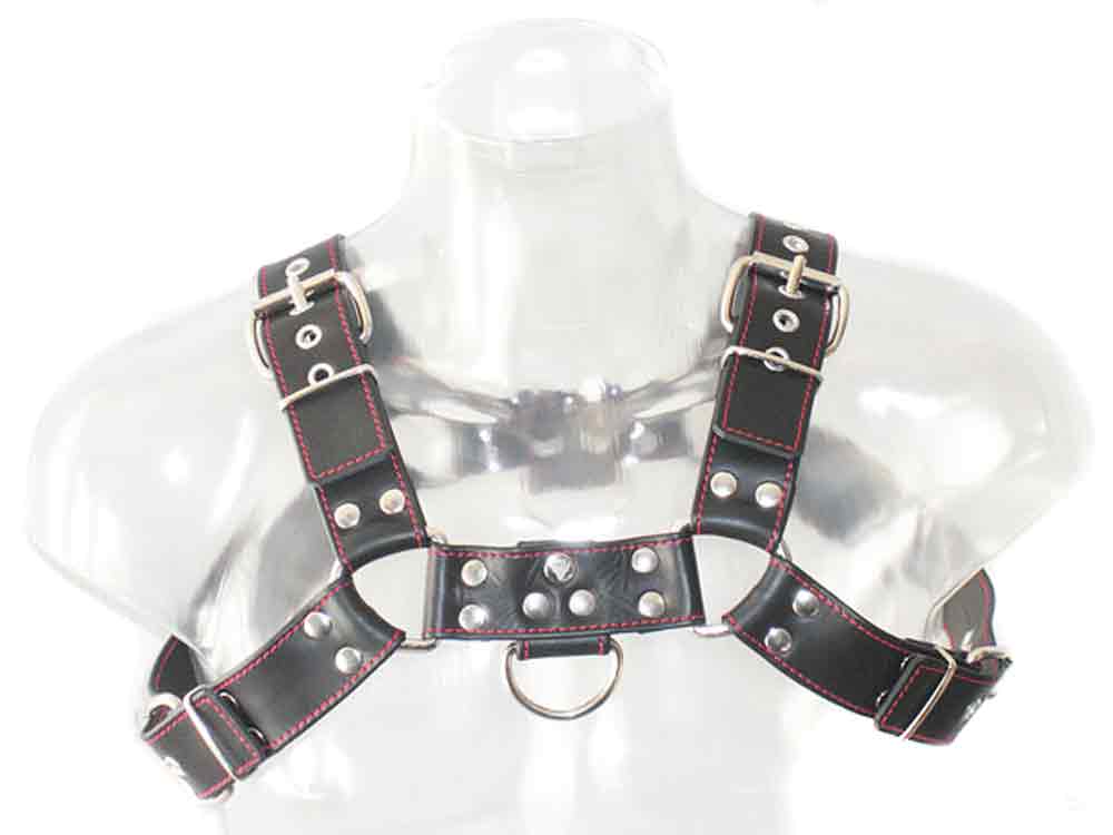 Oberkörper-Harness BULLDOG - rot genäht - 4cm