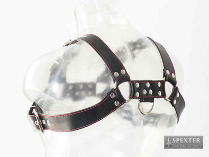 Oberkörper-Harness BULLDOG - rot genäht - 4cm