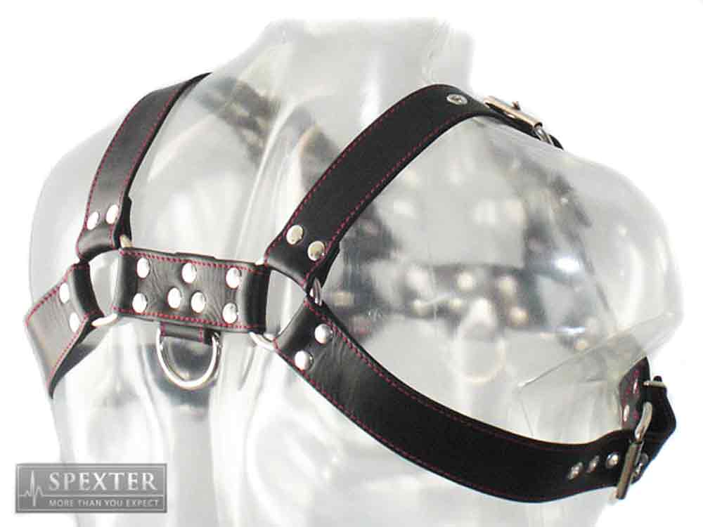 Oberkörper-Harness BULLDOG - rot genäht - 4cm