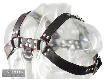 Oberkörper-Harness BULLDOG - rot genäht - 4cm