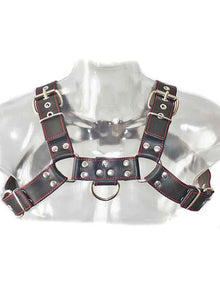 Oberkörper-Harness BULLDOG - rot genäht - 4cm