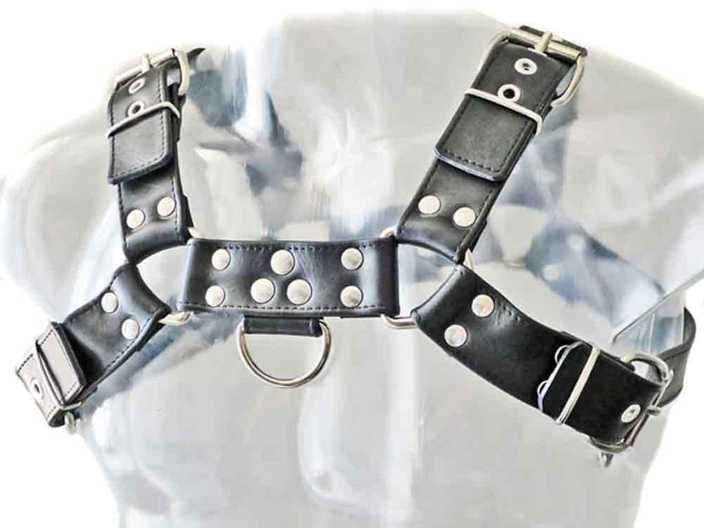 Oberkörper-Harness BULLDOG - schwarz genäht - 4cm