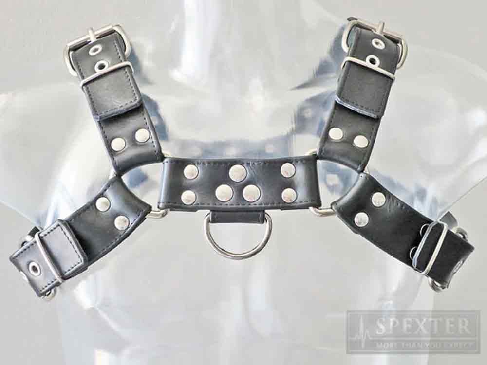 Oberkörper-Harness BULLDOG - schwarz genäht - 4cm