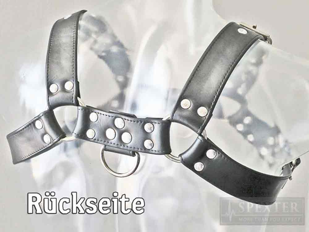 Oberkörper-Harness BULLDOG - schwarz genäht - 4cm