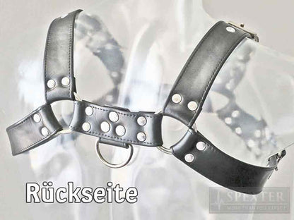 Oberkörper-Harness BULLDOG - schwarz genäht - 4cm