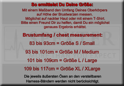 Oberkörper-Harness mit Schließen - schwarz - 4cm
