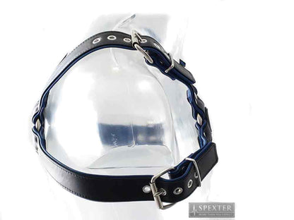 Oberkörper-Harness PITBULL mit blauer Paspel - 4cm