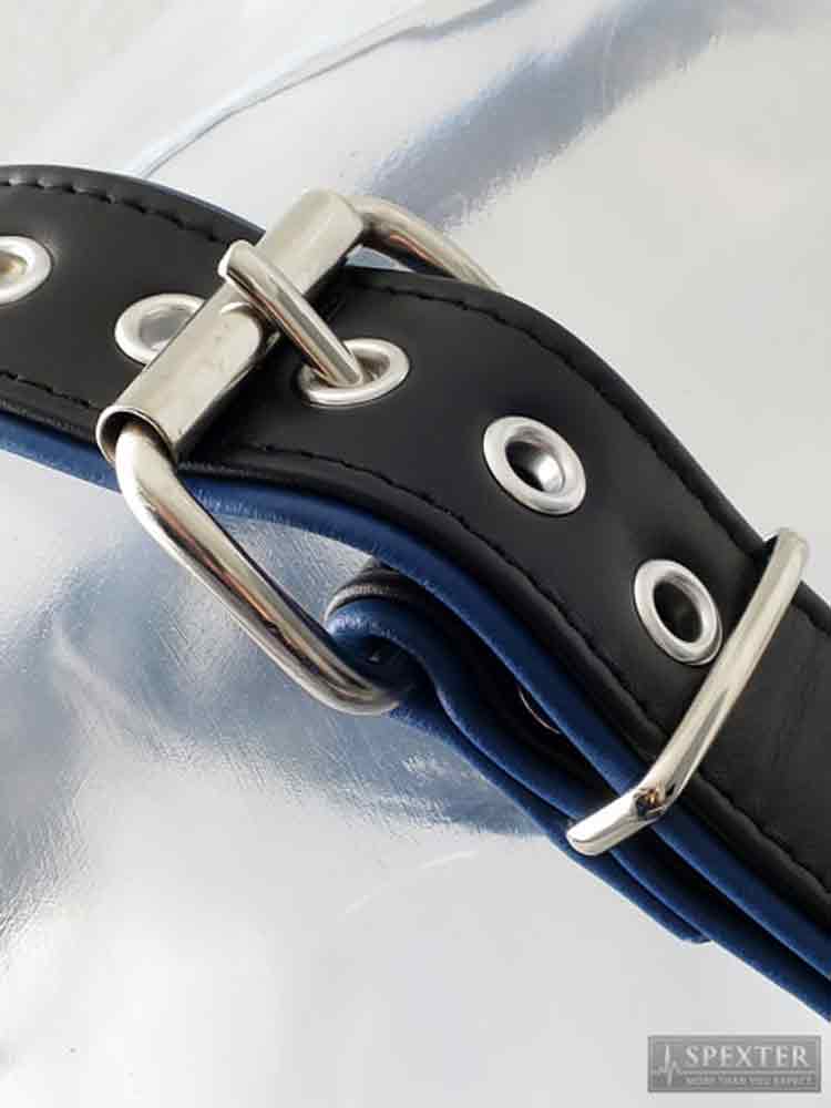 Oberkörper-Harness PITBULL mit blauer Paspel - 4cm